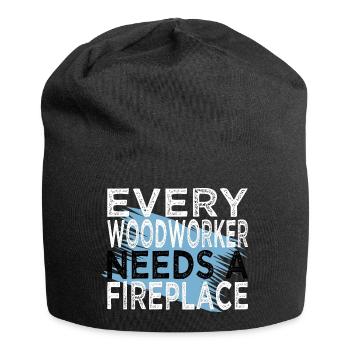 joke safety helmet chainsaw carpenter forestry - Jersey-Beanie - Schwarz - Vorne