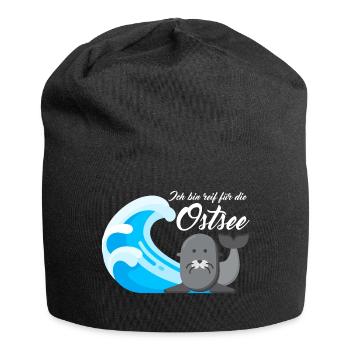 Ich bin reif für die Ostsee - Jersey-Beanie - Schwarz - Vorne