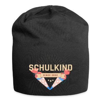 Schulkind since 2022! Schulkind 2022 - Jersey-Beanie - Schwarz - Vorne