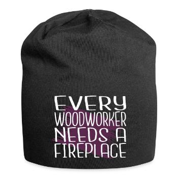 woodworking chainsaw mason cool woodcutter - Jersey Beanie - black - Front