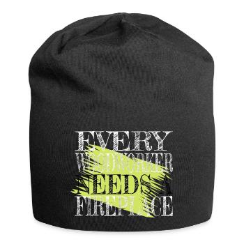 carpenter saw chop wood carpentry lumberman - Jersey Beanie - black - Front