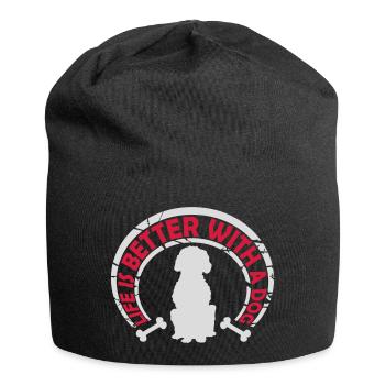 better with a dog - Jersey Beanie - black - Front