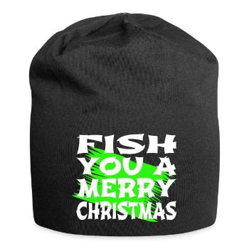 Christmas Funny Awkward Bedroom Santa Sayings - Jersey Beanie - black - Front