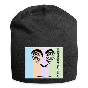 Chimpanzé au pastel - Le primate intelligent - Bonnet en jersey - noir - Devant