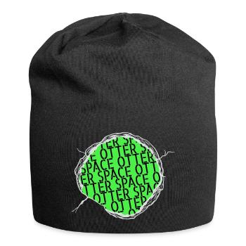birthday present earth space ship believe - Jersey Beanie - black - Front
