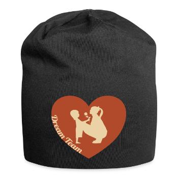 Mère et enfant l’équipe de rêve - Bonnet en jersey - noir - Devant