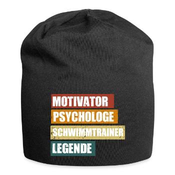 Lustige Schwimmtrainer Sprüche zum Geburtstag - Jersey-Beanie - Schwarz - Vorne