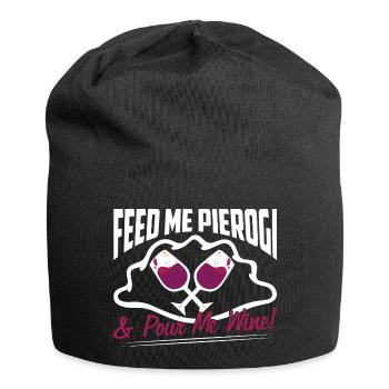 Feed Me Pierogi & Pour Me Wine Polska Food Polish - Bonnet en jersey - noir - Devant