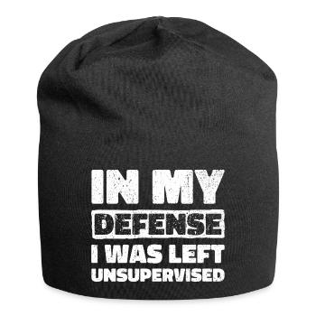 In My Defense I Was Left Unsupervised - Jersey Beanie - black - Front