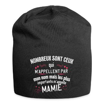 Mamie Bien-Aimée et Chérie - Bonnet en jersey - noir - Devant