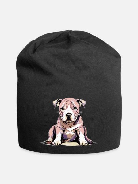 Pitbul Puppy - Jersey Beanie - black