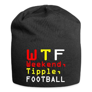 WTF "Wochenende Tipple Football" - Jersey-Beanie - Schwarz - Vorne
