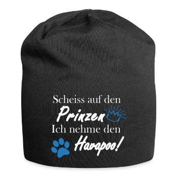 Prinzen Havapoo I Havaneser Pudel Mix - Jersey-Beanie - Schwarz - Vorne