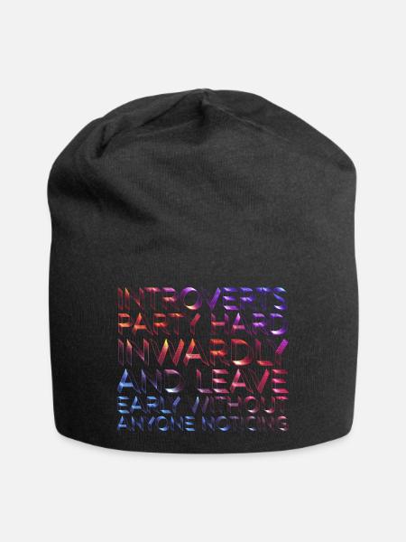 Introvertierte feiern innerlich hart - Jersey-Beanie - Schwarz