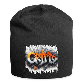 crypto, grafitti text 3D - Jersey-Beanie - Schwarz - Vorne