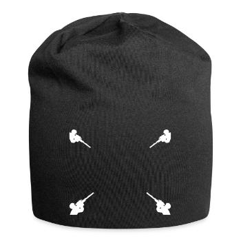 4 Sniper Enemies Rifle Soldier Aim Shoot Shooter - Jersey Beanie - black - Front