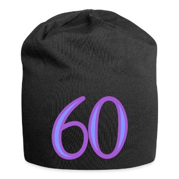 60. 60 ANS. 60e ANNIVERSAIRE. ANNIVERSAIRE 60 ANS. - Bonnet en jersey - noir - Devant