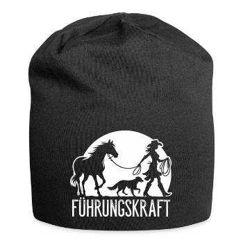 Führungskraft Pferd Reiten Geschenkidee Pferde - Jersey-Beanie - Schwarz - Vorne