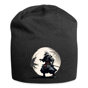 Samurai Krieger im Vollmond - Jersey-Beanie - Schwarz - Vorne