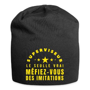 le vrai Superviseur idée cadeau - Bonnet en jersey - noir - Devant