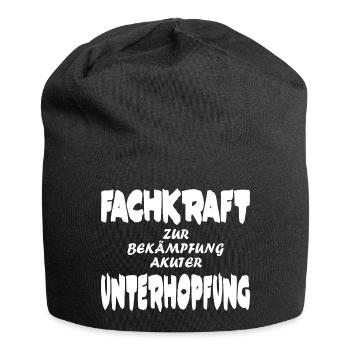 Fachkraft Unterhopfung Fun Shirt - Jersey-Beanie - Schwarz - Vorne