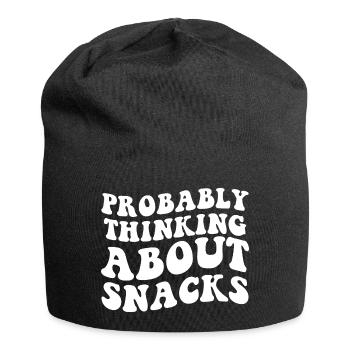 Retro Probably Thinking About Snacks funny eating - Bonnet en jersey - noir - Devant