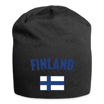 Drapeau de la Finlande - Bonnet en jersey - noir - Devant
