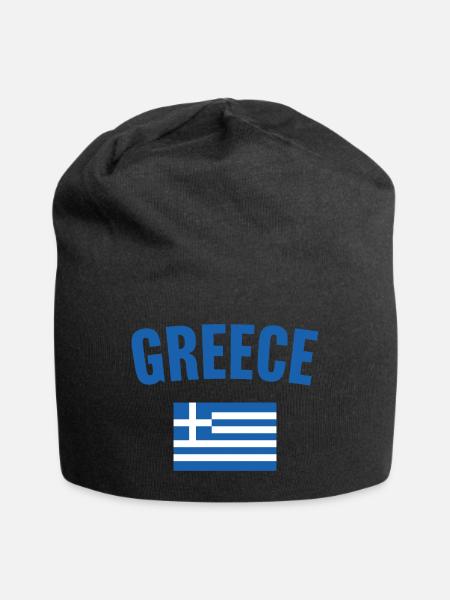 Griechenland Flagge - Jersey-Beanie - Schwarz
