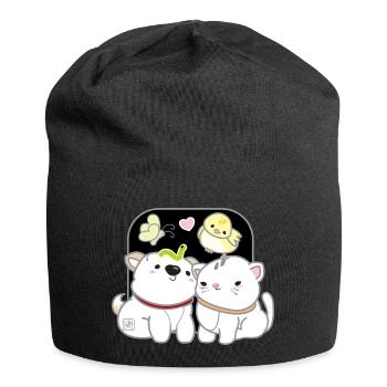 Dog Korean - Japanese Style 13 - Jersey Beanie - black - Front