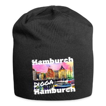 Hamburg Digga coole Hansestadt Hamburch Graffiti - Jersey-Beanie - Schwarz - Vorne