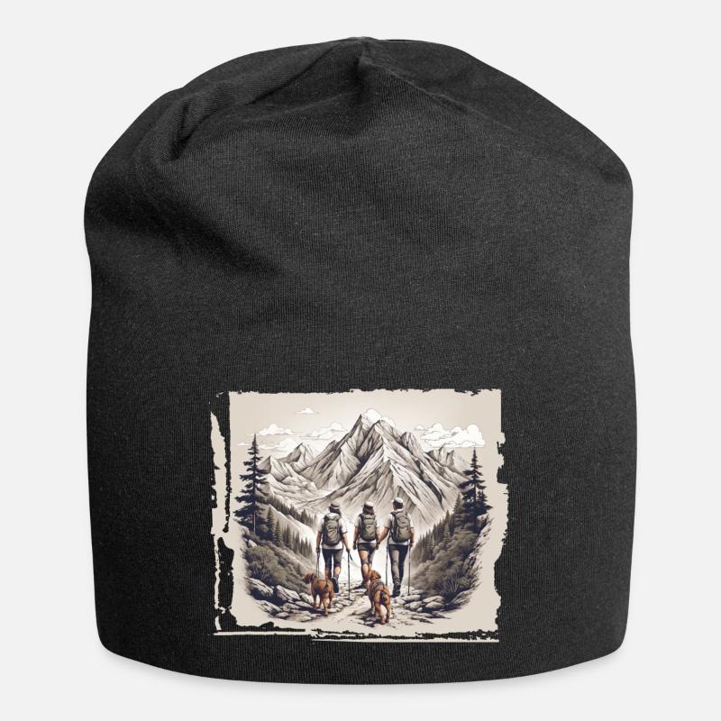 Bergabenteuer im Wald - Jersey-Beanie - Schwarz