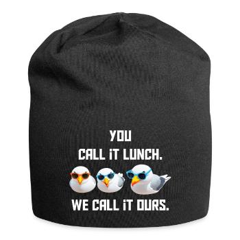 Du nennst es Mahlzeit - Wir nennen es Unser - Jersey-Beanie - Schwarz - Vorne