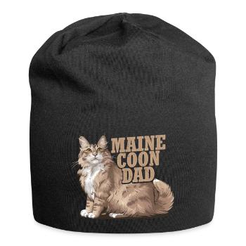 Maine Coon Dad Cat Kitten Father - Jersey-Beanie - Schwarz - Vorne