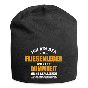 Fliesenleger - ich kann Dummheit nicht reparieren - Jersey-Beanie - Schwarz - Vorne