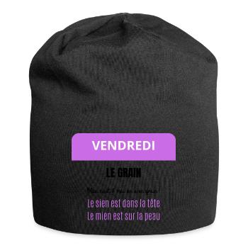 Vendredi - Le Grain de mon chat et moi - Bonnet en jersey - noir - Devant