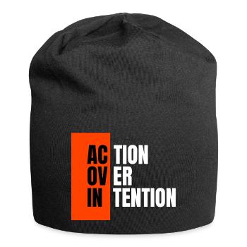 Action over intention. - Jersey-Beanie - Schwarz - Vorne