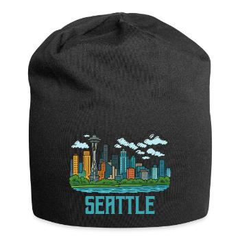 Ville de Seattle - Bonnet en jersey - noir - Devant