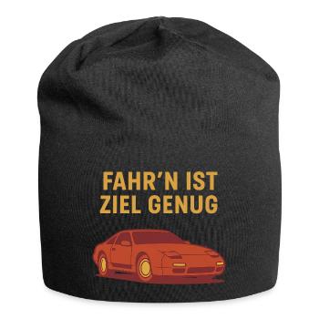 Fahr‘n ist Ziel genug - Jersey-Beanie - Schwarz - Vorne