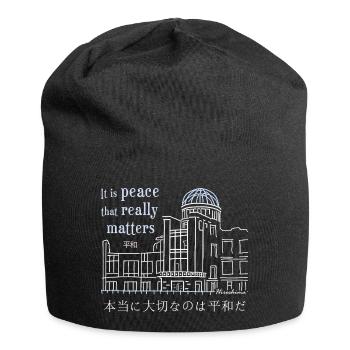 Hiroshima, Monument de la Paix, Dessin à la main Japon - Bonnet en jersey - noir - Devant