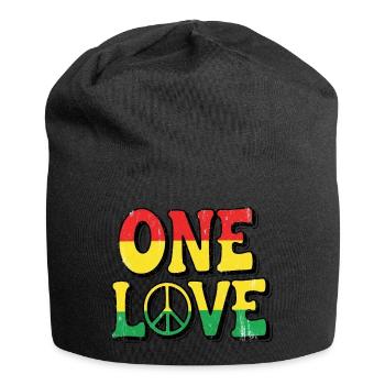 Reggae Culture Life Freedom Love and Happy Vibes - Jersey Beanie - black - Front