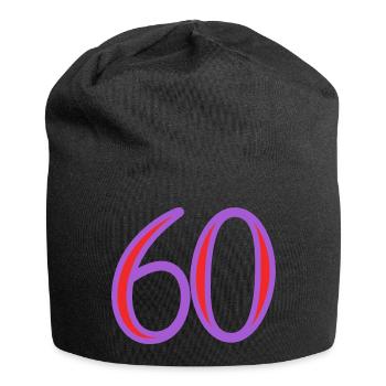 60. 60 ANS. 60e ANNIVERSAIRE. ANNIVERSAIRE 60 ANS. - Bonnet en jersey - noir - Devant