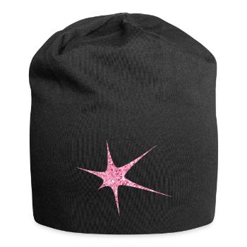 Pink Glitzer Starburst Funkeln - Jersey-Beanie - Schwarz - Vorne