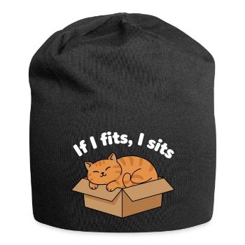 Katzenschnurren im Karton Meme - Jersey-Beanie - Schwarz - Vorne