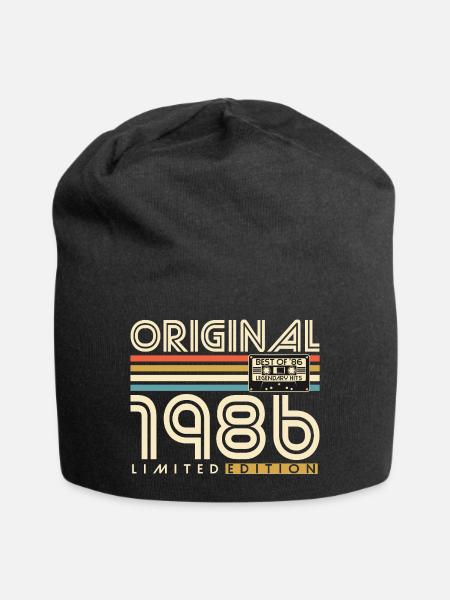 Original_1986_Jahrgang_Geburtstag_Geschenk_Retro - Jersey-Beanie - Schwarz