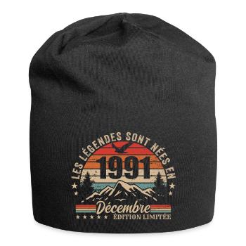 Retro December 1991 - 34 Years Gift - Jersey Beanie - black - Front