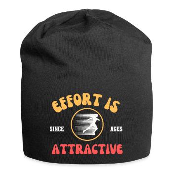 L’effort est attrayant - course à pied, gym, vêtements de sport - Bonnet en jersey - noir - Devant