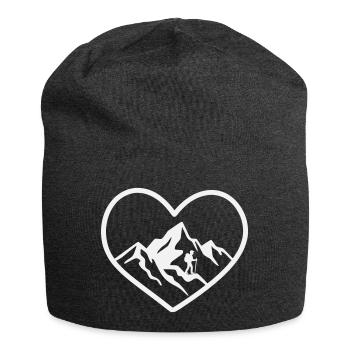 Herz Bergwanderer Panorama - Jersey-Beanie - Anthrazit - Vorne