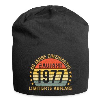 49. Geburtstag Mann Frau 49 Jahre 1977 Geburtstags - Jersey-Beanie - Schwarz - Vorne