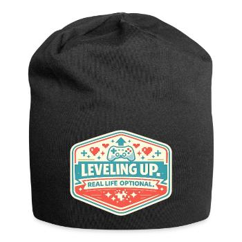 Level Up – Real Life Optional - Jersey-Beanie - Schwarz - Vorne