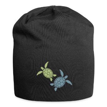 Duo de Tortues de Mer Ocean Beach Hawaii Marine Life Vibe - Bonnet en jersey - noir - Devant